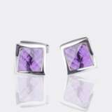 Robert Tateossian London Ltd. Paar moderner Amethyst Manschettenknöpfe 'Wave Twisted'. - Foto 1