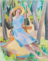Gretchen Wohlwill (Hamburg 1878 - Hamburg 1962). Mädchen auf der Schaukel.