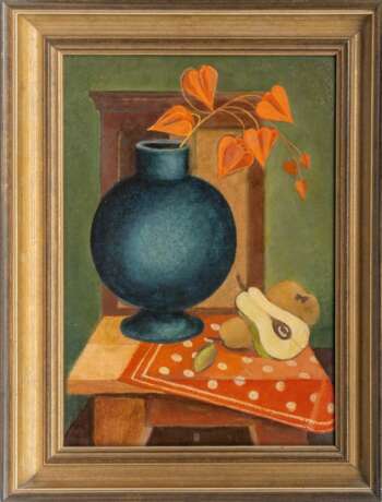 Gottfried Brockmann (Köln 1903 - Kiel 1983). Stillleben mit der blauen Vase. - Foto 2