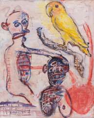 Dieter Glasmacher (Krefeld 1940). Figur mit Papagei.
