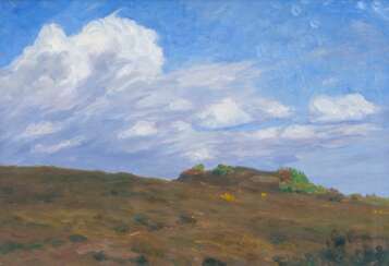 Fritz Overbeck (Bremen 1869 - Worpswede 1909). Große Wolke über dem Heidehügel.