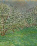 European products and art. Gustav Macke (Goslar 1875 - Goslar 1958). Blühende Obstbäume.