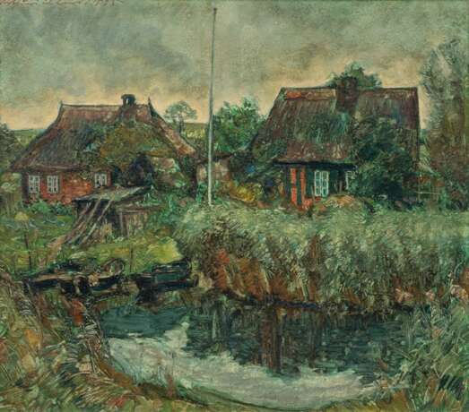 Arthur Illies (Hamburg 1870 - Lüneburg 1952). Fischerhäuser in Gothmund. - photo 1