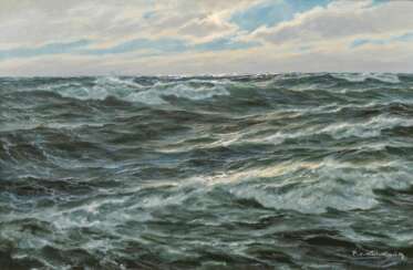 Patrick von Kalckreuth (Kiel 1898 - Starnberg 1970). Hohe See vor Westerland.