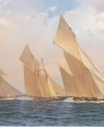 Uwe Lütgen. Uwe Lütgen (Hamburg 1944). Die Meteor in einer Regatta.