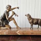 Figure Girl and Sheep Marble Mid-20th century - photo 5
