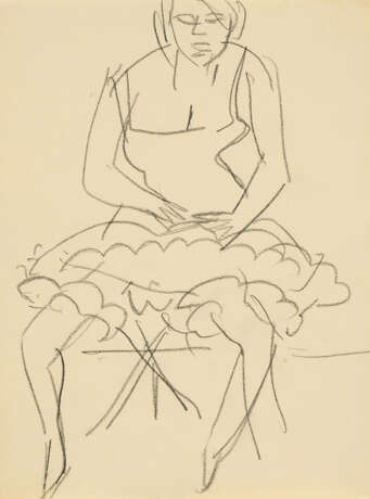 Ernst Ludwig Kirchner. Ausruhende Tänzerin sitzend (Sitzende Tänzerin) - Foto 1