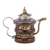 Kleine Teekanne mit émail cloisonné. CHINA, 19. Jahrhundert. - Foto 4