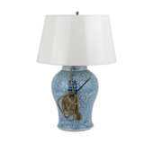 Unterglasurblaue Vase als Lampe montiert. CHINA. - Foto 3