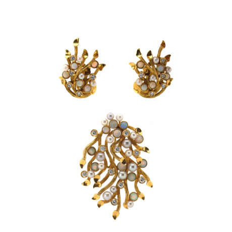 Schmuckset mit Opal-Perl- und Diamantbesatz - photo 1