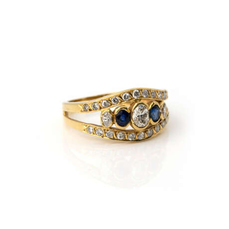 Ring mit Saphir-Diamantbesatz - photo 2