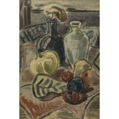 BÖHME, GERD (1899-1978), "Stillleben mit Flasche, Krug und Früchten",