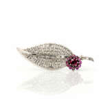 Diamant-Rubinbrosche in Blattform - photo 1