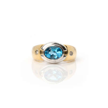 Blautops-Diamantring - Foto 1
