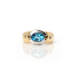 Blautops-Diamantring