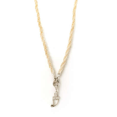 Feine Saatperlenkette mit Diamantschließe - photo 1