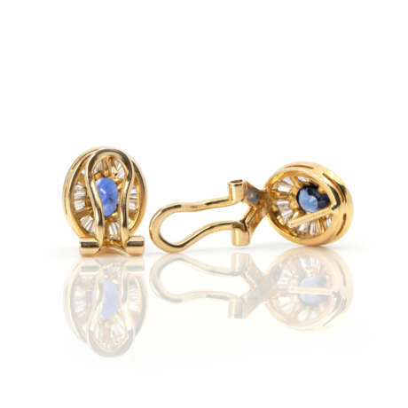 Saphir-Diamant-Ohrstecker - photo 2