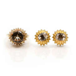 Goldtopas-Set, bestehend aus Ring und Ohrringen