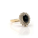 Saphir-Ring mit Diamanten-Entourage - photo 2