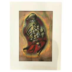 Flame Colored Copper Painting by Arthur UNGER. Signed.