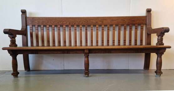 Grand banc d&amp;39;&eacute;glise Oak Antiquity Early 20th century - photo 1