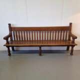 Grand banc d&amp;39;&eacute;glise Oak Antiquity Early 20th century - photo 4