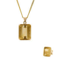Citrine-Set: Pendant Necklace and Ring