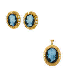 Cameo-Pendant and Earring