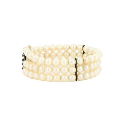 Saphir-Akoyazuchtperl-Armband - Foto 2