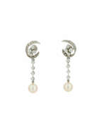 Каталог товаров. Pearl-Diamond-Earrings