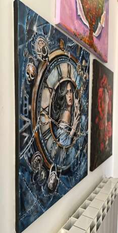 Пленница времени Canvas on the subframe Mixed media мистический символизм сюрреализ Portugal 2025 - photo 3