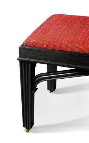 A GEORGE III-STYLE BLACK-PAINTED BENCH - photo 3