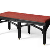 A GEORGE III-STYLE BLACK-PAINTED BENCH - photo 4