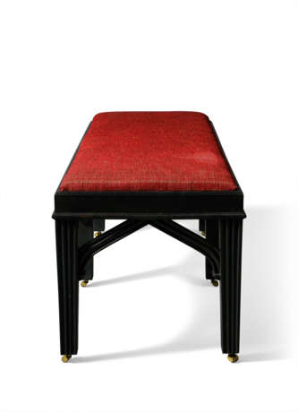 A GEORGE III-STYLE BLACK-PAINTED BENCH - photo 5
