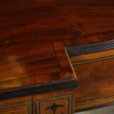 A REGENCY BRASS-INLAID MAHOGANY, BRONZED AND EBONY SERVING TABLE AND PAIR OF PEDESTALS - фото 4