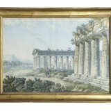 A SET OF FOUR LARGE WATERCOLORS OF ANCIENT RUINS - photo 2
