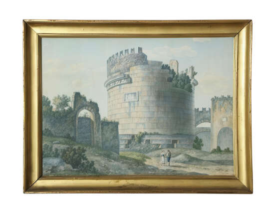 A SET OF FOUR LARGE WATERCOLORS OF ANCIENT RUINS - photo 3