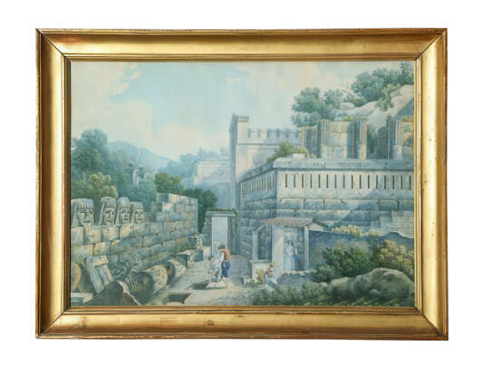 A SET OF FOUR LARGE WATERCOLORS OF ANCIENT RUINS - photo 5