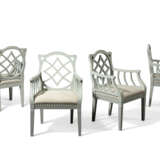 A SET OF FOUR GEORGIAN STYLE WHITE-PAINTED ARMCHAIRS - photo 8