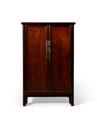 A CHINESE TIELMU ROUND-CORNER CABINET - photo 1