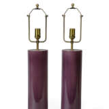 A PAIR OF PURPLE-GLAZED PORCELAIN TABLE LAMPS - photo 2