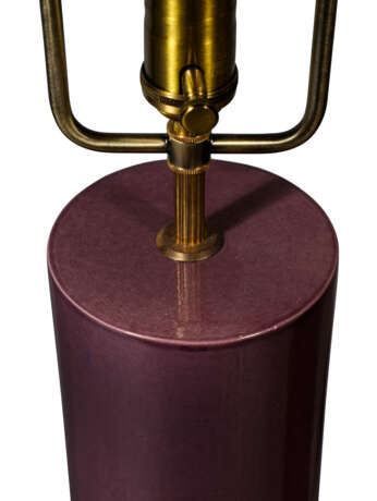 A PAIR OF PURPLE-GLAZED PORCELAIN TABLE LAMPS - photo 3