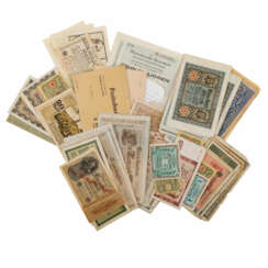 Banknoten, vorwiegend Deutschland , 19. Jahrhundert/1.H. 20. Jahrhundert. -