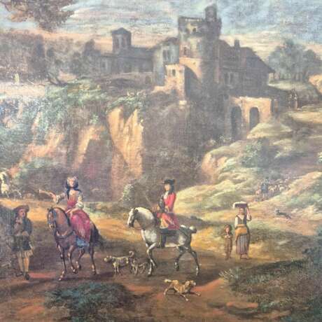 Hunting scene 18th century Oil on canvas 18th century - photo 10
