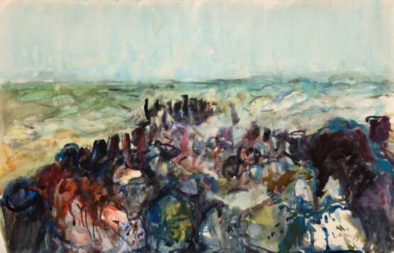 Mutterlose, Heinz (1927 Schkeuditz-1995 ebenda) "Ostseebuhnen", Aquarell, sign. u.r. und dat. ´7940,5x58 cm, ungerahmt - photo 1