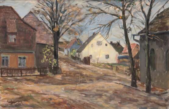 Holtz, Erich Theodor (1885 Storkow-1956 Wustrow) "Karsibór-Kaseburg", Mischtechnik, sign. und bez. u.l., 39,5x56,5 cm, im Passepartout hinter Glas und Rahmen - фото 1