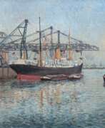 Обзор. &quot;Im Hochseehafen&quot;, Öl/ Lw., undeutl. sign. u.r., 48x69 cm, Rahmen