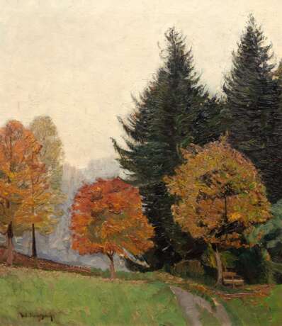 Jungheim, Julius (1878 Düsseldorf-1957 ebenda) "In der Voreifel", Öl/ Lw., sign. u.l., 60x50 cm, Rahmen (Julius Jungheim war ein deutscher Landschaftsmaler, der zur Düsseldorfer Malerschule gerechnet wird.) - photo 1