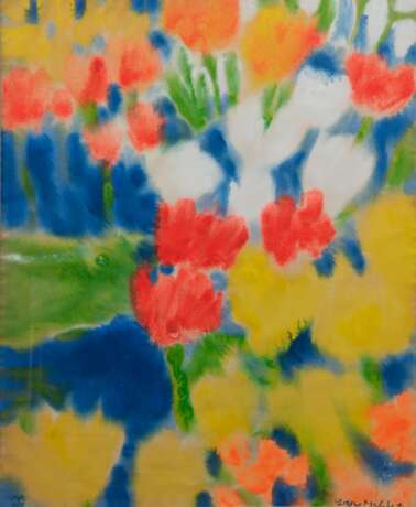 Malskat, Lothar (1912 Königsberg-1988 Lübeck) "Tulpenfeld", Mischtechnik, sign. u.r., 70x55 cm, hinter Glas - photo 1