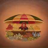 Mosbacher, Helga (geb. 1940 in Hamburg) "Am Obststand", Öl/Platte, sign. u.r., 30x40 cm, Rahmen - photo 1